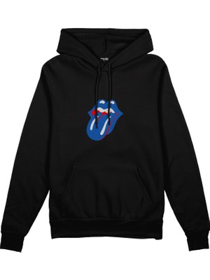 The Lucid Lab The Rolling Stones Blue Oversize Hoodie - Siyah
