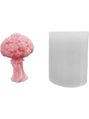 Tahtakale Toptancı Silikon 3D Kurdeleli Çiçek Buketi Mum Kalıbı