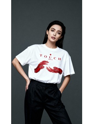 Dune Touch Oversize 3 Iplik Pamuk Baskılı T-Shirt