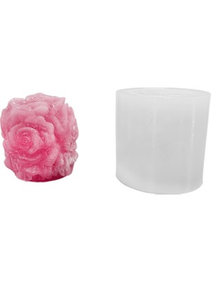 Tahtakale Toptancı Silikon 3D Silindir Gül Buketi Mum Kalıbı