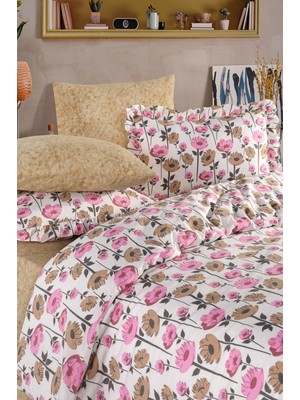 Uçkan Home Botanica Serisi Fırfırlı Çift Kişilik 6 Parça Nevresim Takımı