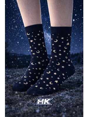 3'lü Gece Desenli Kadın Çorabı