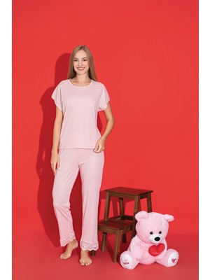 Madame Clara Dantel Detaylı Viscon Kısa Kollu Kadın Pijama Takımı