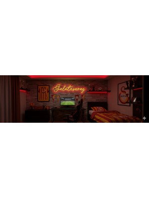 Neonled Galatasaray Taraftar Neon LED Yazı Dekoratif Aydınlatma (120X39CM)