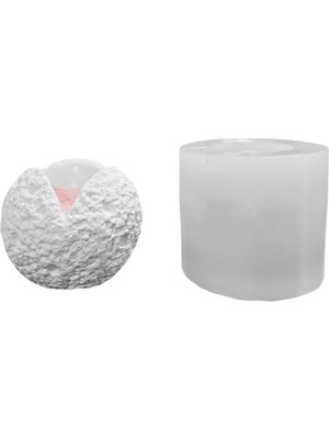 Tahtakale Toptancı Silikon 3D Taş Dokulu Yarık Küre Taş Tozu Mumluk Kalıbı