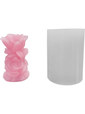 Tahtakale Toptancı Silikon 3D Vazo Formlu Gül Mum Kalıbı