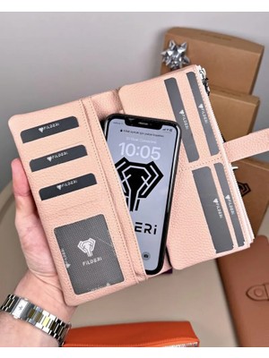 Fil Deri Hakiki Deri Fermuarlı Mıknatıslı Çok Bölmeli Kadın Cüzdan 2133