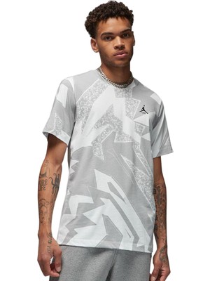 Nike Air Jordan Essentials Mens Tee Jumpman Baskılı Erkek Günlük Tişört Beyaz Gri