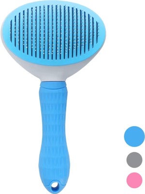 Savex Pet Kedi Tarağı - Otomatik Temizlenen Tuşlu - Mavi (8601)