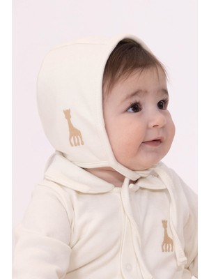Little Gusto Sophie La Girafe Organik Pamuk Bebek Ekru Ingiliz Şapka