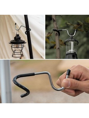 Roichil Kamp Için Çok Fonksiyonlu S-Şekilli Direk Askısı Kaymaz Paslanmaz Çelik Eşya Asma Kancası