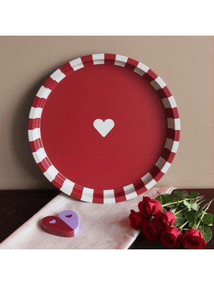 Sarkap Home Bordo Kalpli Metal Tepsi