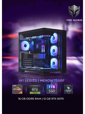 Mod Gaming Hexon Amd Ryzen 5 7500F | RTX5070 | 16GB Ram | 1 Tb SSD Oyuncu OEM PAKET |
