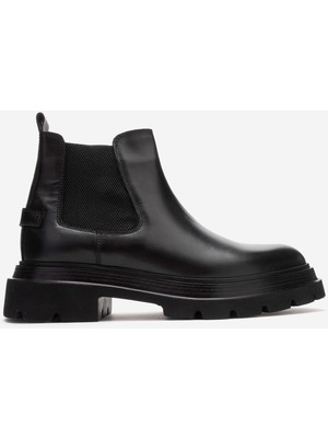 Marcomen Erkek Kalın Tabanlı Chelsea Bot Gerçek Deri Mc 20216 Siyah