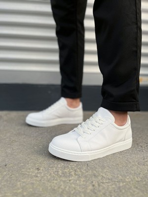 Zapatos JY165 Elite Bağcıklı Cilt Erkek Günlük Sneaker Ayakkabı Cbt - Beyaz