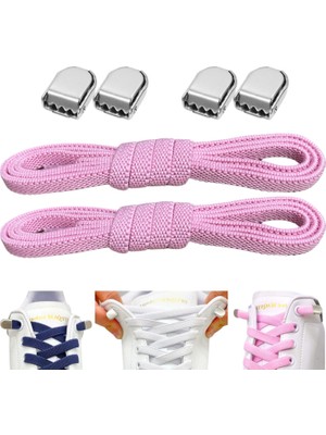 palwin Süper Pratik Elastik Bağcık, Metal Tokalı Lastikli Ayakkabı Bağcığı, Akıllı Bağcık, 1 Çift