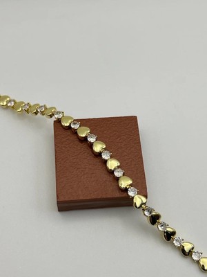 Badiva.co 14K Gold Kalpli Taşlı Vip Bileklik 17+2cm