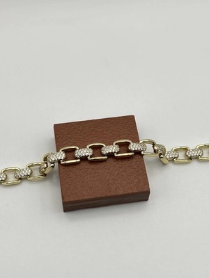 Badiva.co Xuping 14K Gold Kare Taşlı Bileklik (17+2cm)