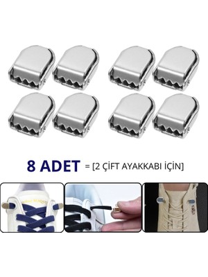 palwin Akıllı Süper Elastik Bağcık, Metal Tokalı Lastikli Ayakkabı Bağcığı 1 Çift Yıkanabilir