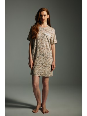 Hays Kadın Viskon Kısa Kollu Cep Detaylı Gecelik