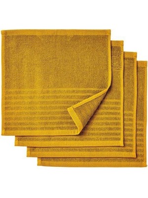 Hepta Collection 4 Adet Banyo-Mutfak El Havlusu Hardal Sarı Meridyendukkan 30X30 Cm, 4 Lü