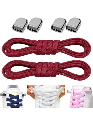 palwin Süper Pratik Elastik Bağcık, Metal Tokalı Lastikli Ayakkabı Bağcığı, Akıllı Bağcık, 1 Çift