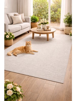 Kupon Halı Gri Sisal Yolluk | Pamuk Tabanlı Kaymaz, Toz Tutmaz, Yıkanabilir