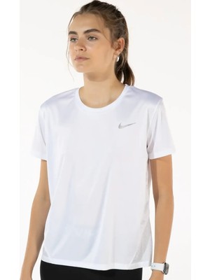 Nike Dri-Fit Miller Kadın Beyaz Spor Tişört
