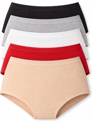 Belpa Ribana Kadın Külot %100 Pamuklu 5 Adet Renkli Külot
