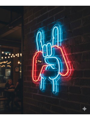 Neonled Gaming Rock Oyuncu Konsept Neon LED Ikon Figür