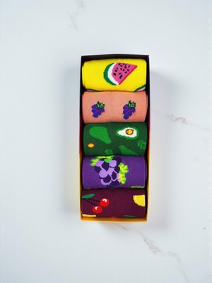 G Socks 5'li Meyveler Desenli Renkli Çorap Seti