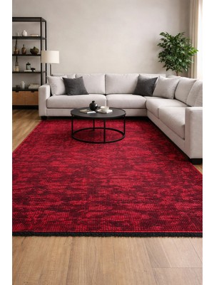 Hoom Rugs Vintage Vtg 115 Bordo Dekoratif Yıkanabilir Kilim