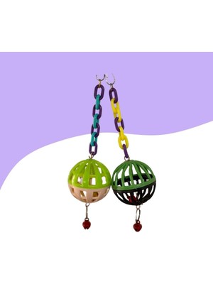 Hepta Collection 2li Renkli Çıngıraklı Kuş Top Oyuncak 7cm