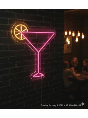 Neonled Bar Kokteyl Neon LED Figür Dekoratif Aydınlatma