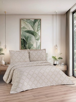 Bella 3 Parça Çift Kişilik Pike Takımı Ekru 240 x 260 cm