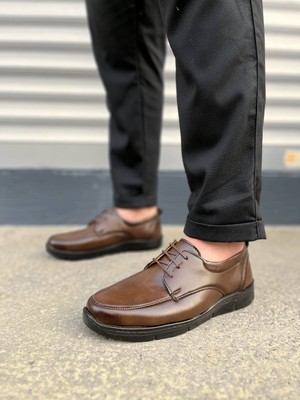 Zapatos JY0510 Clasica Bağcıklı Cilt Erkek Günlük Klasik Ayakkabı Cst - Kahverengi