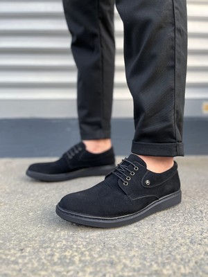 Zapatos JY0610 Clasico Bağcıklı Süet Erkek Günlük Klasik Ayakkabı Sst - Siyah