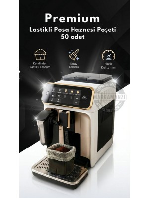 Markamanzi Premium Lastikli Kahve Makinesi Posa Haznesi Poşeti 50 Adet Kolay Kullanım