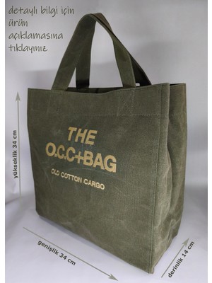 Old Cotton Kanvas Tote Omuz Çantası (Haki)