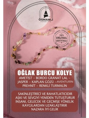 UltraMint Doğal Taş Makrome Kolye, Oğlak Burcu Uyumlu, Şık Takı Tasarımı