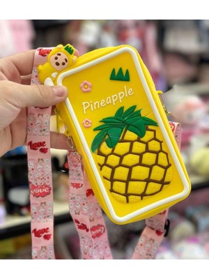 Butik Unisex Model Silikonlu Ananas Desenli Çocuk Çanta