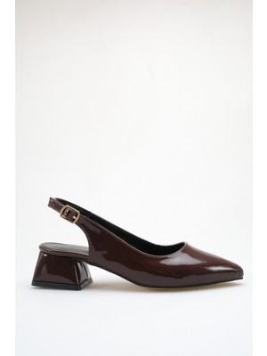 ich1one Roma Kadın Rugan Topuklu Babet Ayakkabı – 5 cm Topuk, Günlük ve Ofis Şıklığı 1101