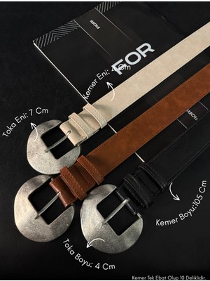 Fiori 3'lü Oval Tokalı Kadın Pantolon Kemeri, Ceket Kemeri, Elbise Kemeri, Gömlek Kemeri