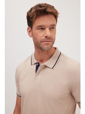 Tudors Erkek Slim Fit Dar Kesim %100 Pamuk Yumuşak Dokulu Serin Tutan Kumaş Düz Pike Taş Polo Yaka Tişört