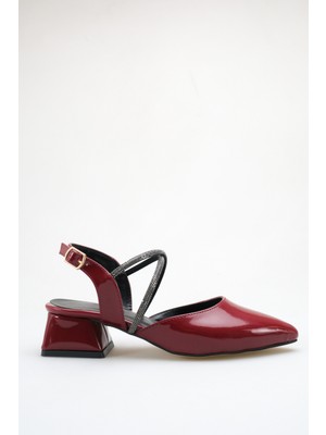 ich1one Milano Kadın Rugan Topuklu Babet Ayakkabı – 5 cm Topuk, Günlük ve Ofis Şıklığı 1104