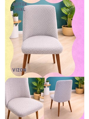 UY STYLE Büyük Boy Oval Sandalye  Örtüsü,likrali ,esnekli Oval Saldalye Kılıfı Tuğla Desen 1ADET