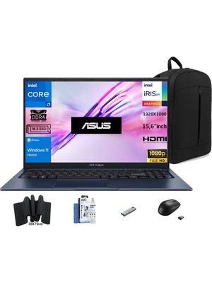 Asus Vivobook 15 X1504VA-NJ426W Intel I7-1355U 8gb 512GB SSD 15.6" Fhd W11H Sner Çanta+Mouse+Mousepad+Usbbellek+Temizlikkit