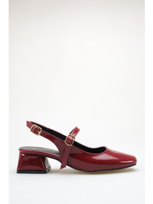 ich1one Palermo Kadın Rugan Topuklu Babet Ayakkabı – 5 cm Topuk, Günlük ve Ofis Şıklığı 1111