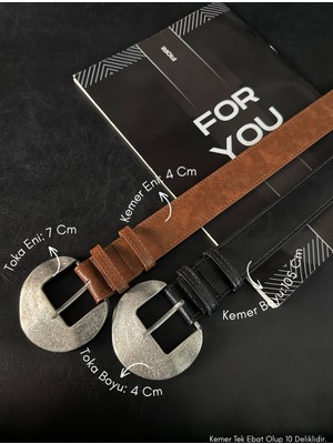 Fiori 2'li Oval Tokalı Kadın Pantolon Kemeri, Ceket Kemeri, Elbise Kemeri, Gömlek Kemeri