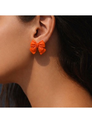 Deniz Accessories Turuncu Fiyonk Küpe